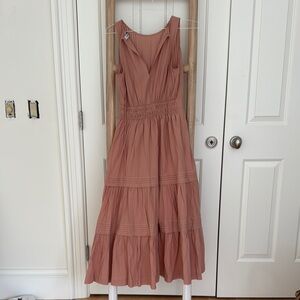 Ava & Viv Pink Sleeveless Tiered Maxi Dress